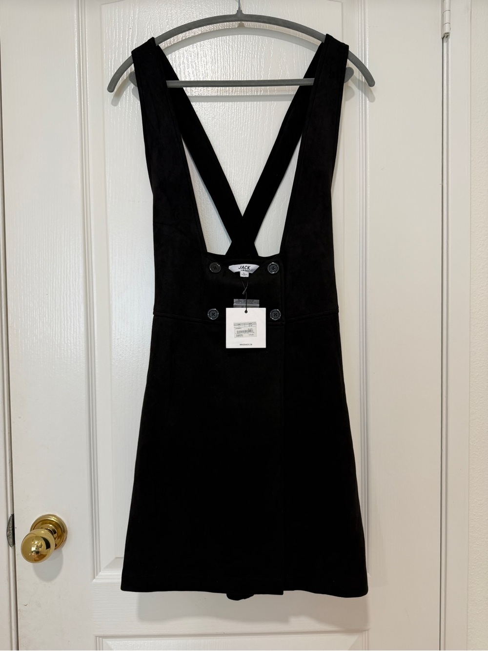 BB Dakota Jack Black Adjustable Strap Overall Pinafore Mini Dress NWT Size L